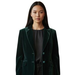 H&M women’s Elegant Velvet Green Women's Blazer Size 6